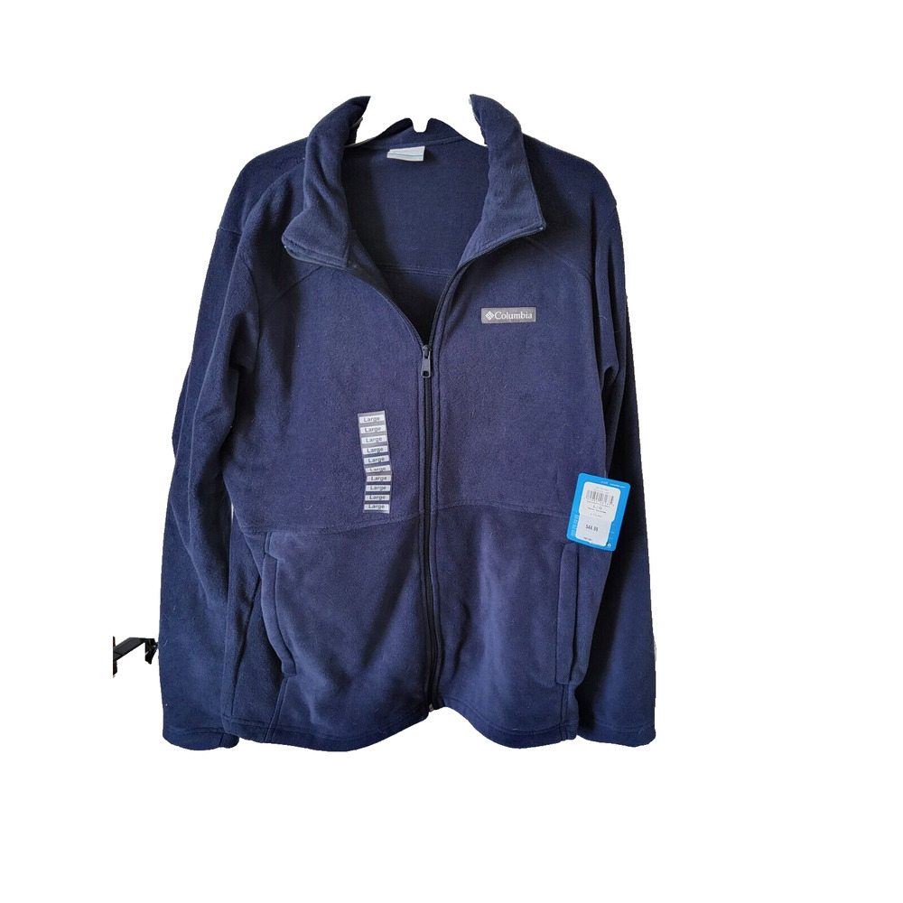 Columbia Mens Full Zip Fleece Jacket Size Large Navy Blue XM2859